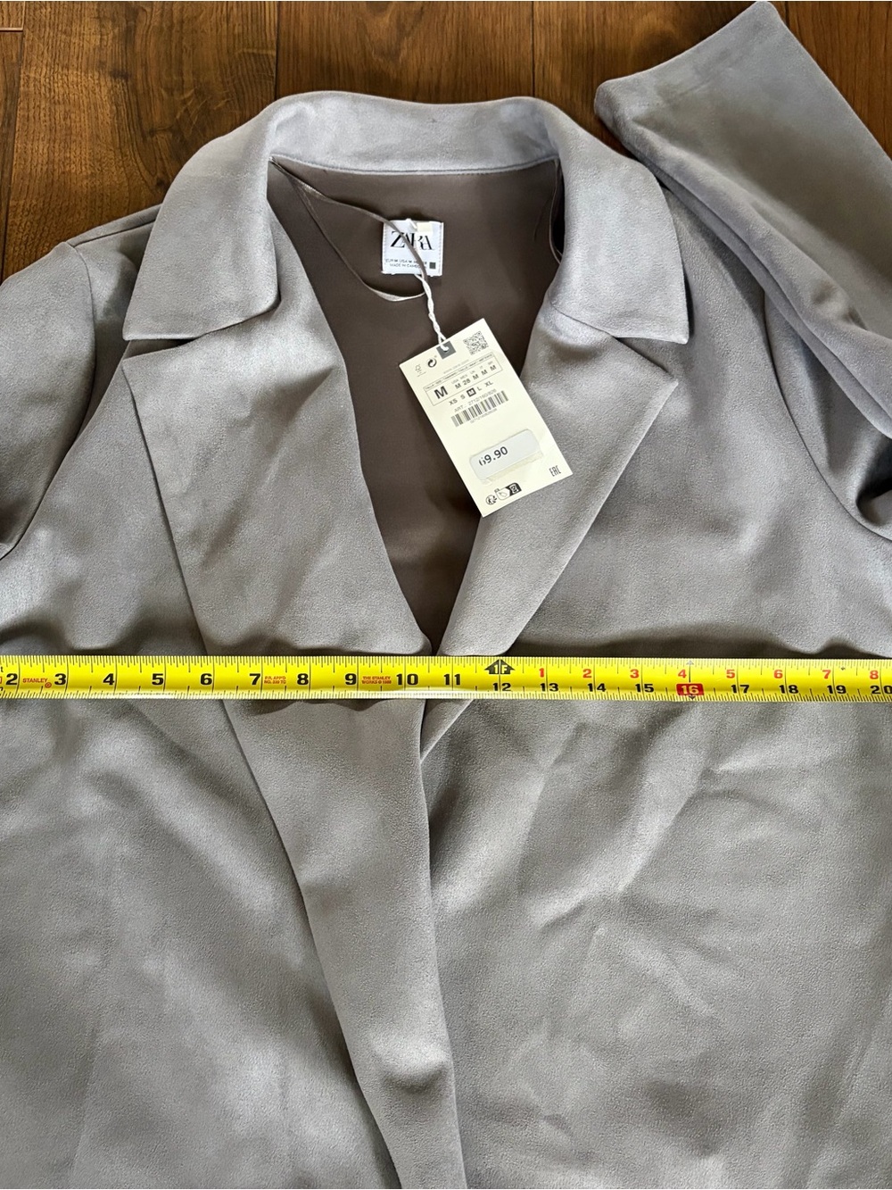 NWT Women’s Zara Medium Long Coat Jacket Gray - Picture 4 of 5